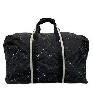 Chanel Old Travel Line Boston Bag Black White